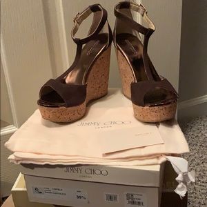 Jimmy Choo T-strap Wedges
